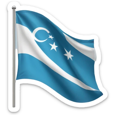 Blue Turkish flag with two white stripes one above one with 1cm distance from above and the same below sticker