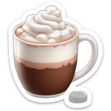mug of hot chocolate with marshmallows and whipped cream sticker