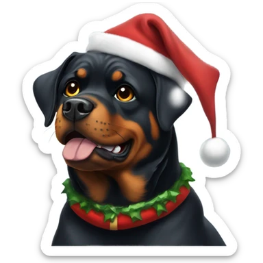 Rottweiler as Santa  sticker