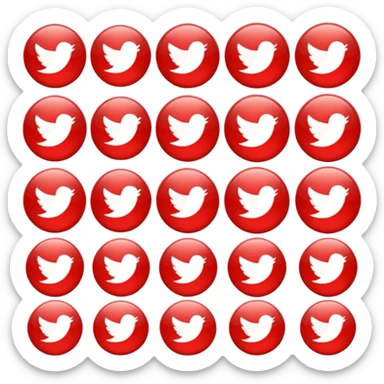 RED SOCIAL MIDIA POST BUTTON sticker