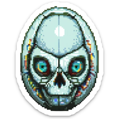 cranial, eye, MRI, SCAN, egg, embryonic, inside of glass egg, alien, eerie sticker