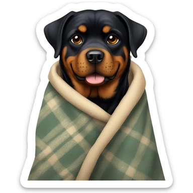Rottweiler in blanket  sticker
