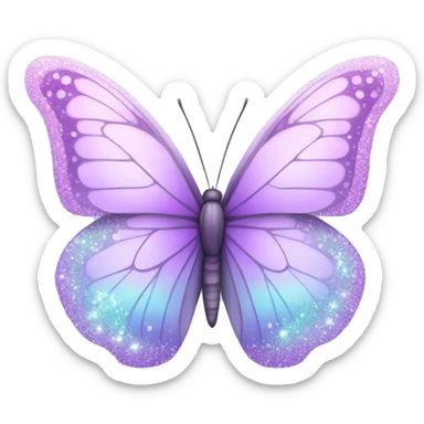 Sparkly glossy Pastel lilac-gradient butterfly sticker