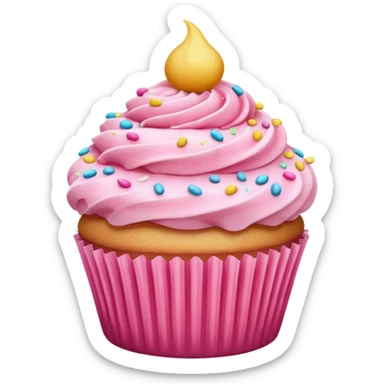 Cupcake with pink icing sticker