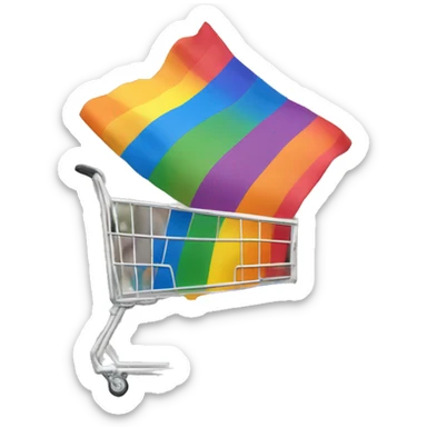 Pride flag grocery cart sticker