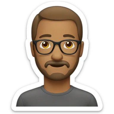 brown-bald-man-with-glasses-beard-mustache sticker