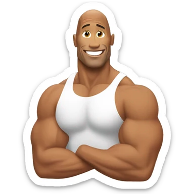 dwayne johnson with a mobile phone sticker