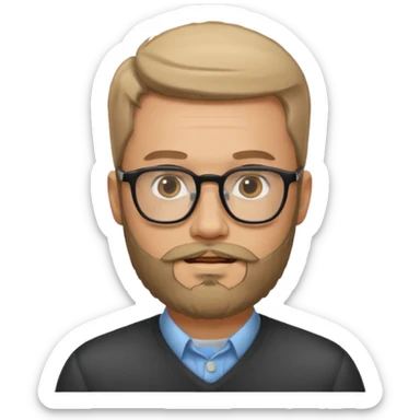 hombre con barba y lentes sticker
