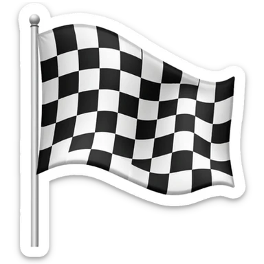 finish line with checkered flag sticker