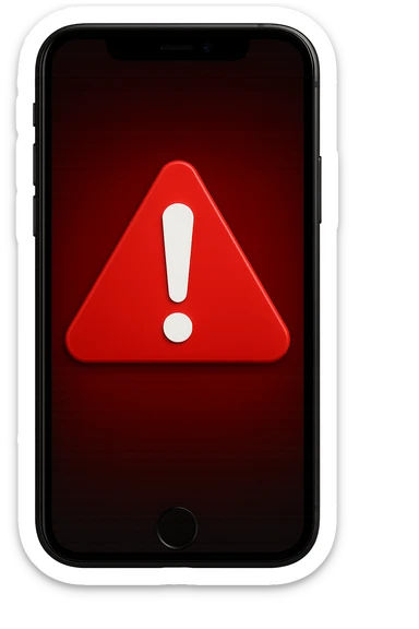 emoji stile iphone di segnale di pericolo rosso con punto esclamativo bianco, iperealistico 4k sticker