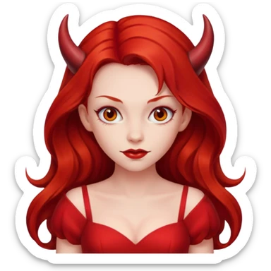 long hair devil girl sticker