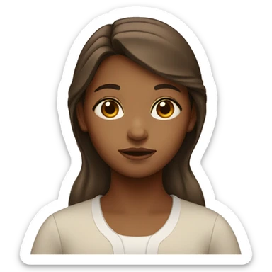 Praying girl with brown hair sticker