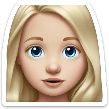 realistic portrait of a baby girl with blue eyes sticker