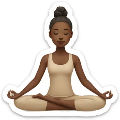 Girl doing yoga in beige tones  sticker