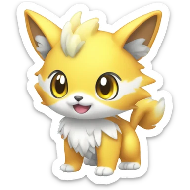 Cute cool shiny colorful animal hybrid Fakemon full body sticker