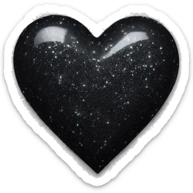sparkly black heart sticker