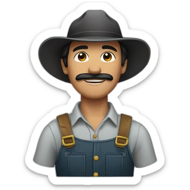 A farmer with a sigaret and Black hair sticker