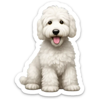 White fluffy goldendoodle sticker