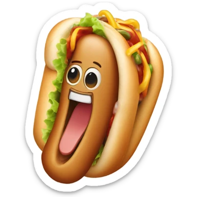 Hotdog with lots of hairs sticker