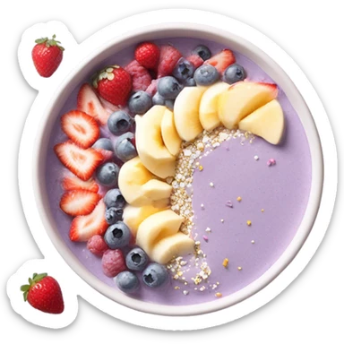 pastel purple and white smoothie bowl sticker