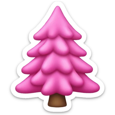 Pink christmas tree sticker