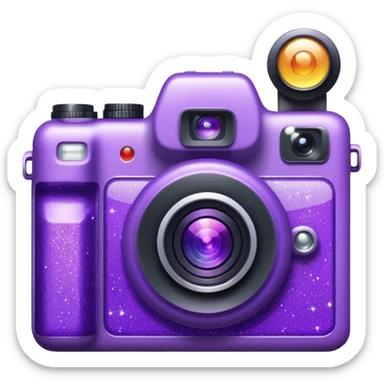 Glitter Camera Purple sticker