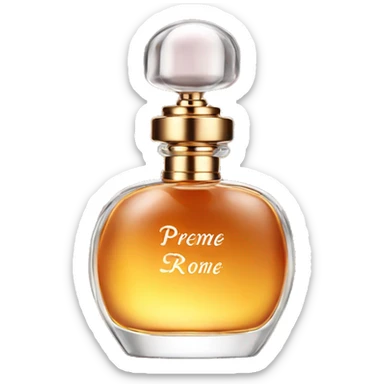 perfume bottle with amber romance written on it sticker