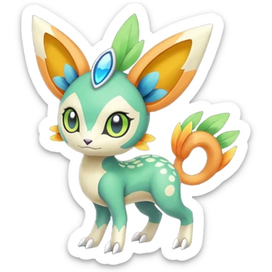 Meloetta-Vernid-Trico-Fionbri-Pokémon-Digimon-Fakémon-fusion-hybrid-creature sticker