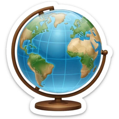 Outline of a  globe sticker