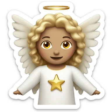 christmas Angel with golden halo, subtle red and green accents sticker