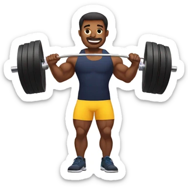 man weightlifter sticker