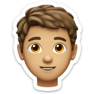 brown-haired boy looking at viewer sticker