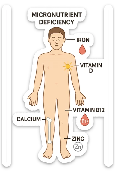 corpo umano in carenza di micronutrienti sticker