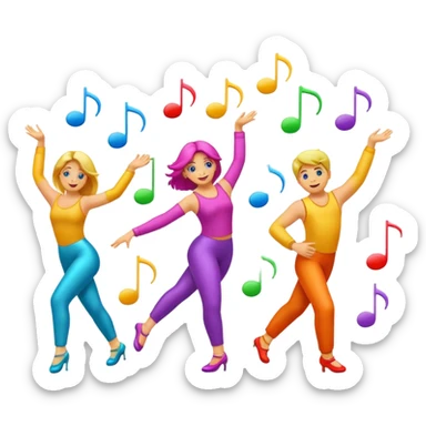 notas musicales bailando sticker