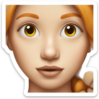 Ginger girl portrait with lips sticker