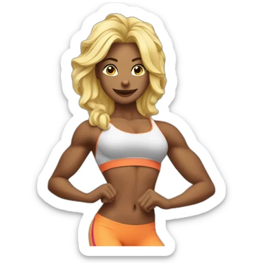 Gigached posing for fitness competition sticker