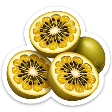 passion fruit sliced juicy sticker