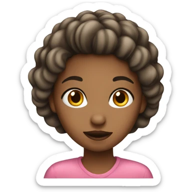 a girl with nail sticker