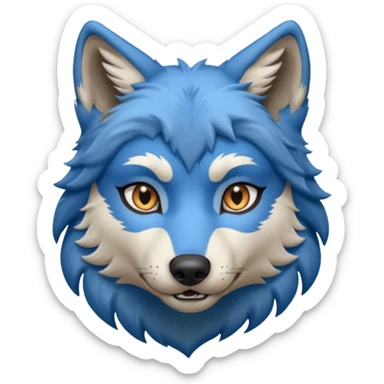 Blue colored female wolf🐺  sticker
