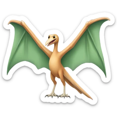 pterodactyl two legs two hands sticker