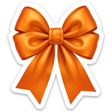 Orange heart bow sticker