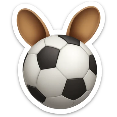 Soccer ball with big ears sticker