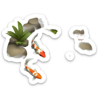 koi pond realistic  sticker