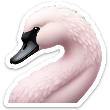 pastel pink swan sticker