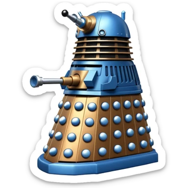dalek silver, blue and bronze sticker