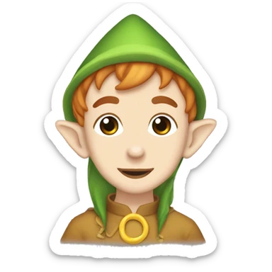 seorang elf berambut putih dikuncir dua memakai anting Mera sticker