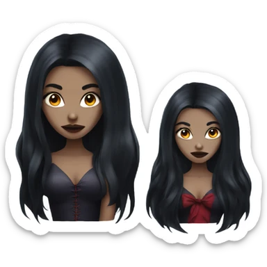 vampire girl with long black hair sticker