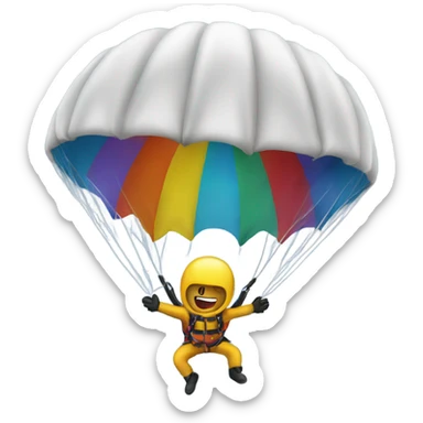 sky diver screaming parachute ripped sticker