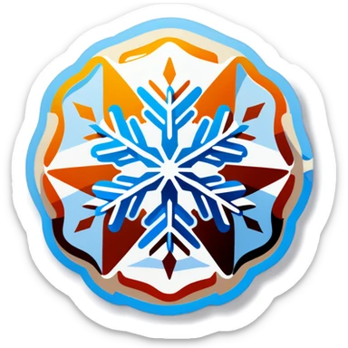 waffle with beautiful snowflake design  sticker