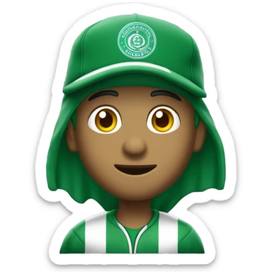un garçon qui a une casquette porte un tenus du raja casablanca sticker